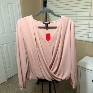 Forever21 NWT Woven Surplice Top - Dusty Pink